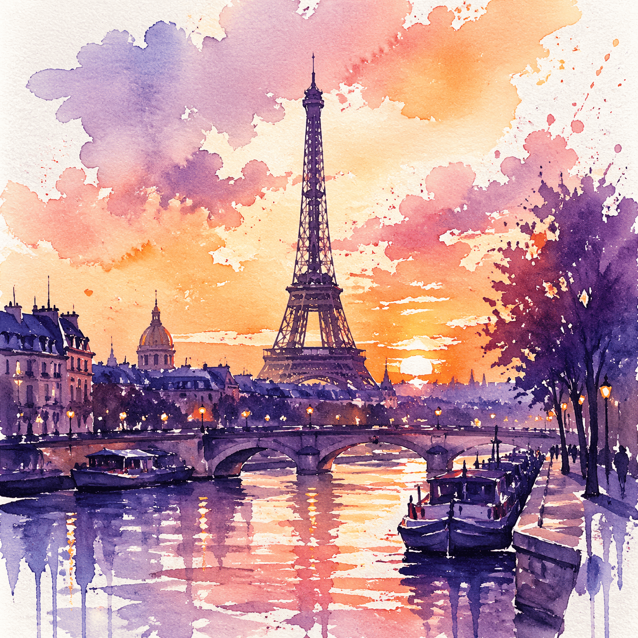 Watercolor Cityscape